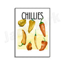 GobekUsa Chili Pepper Art Trio: Green, Yellow, Red Kitchen Decor