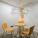 GobekUsa Golden Round Ceiling Chandelier for Bedroom Dining Art Gallery Indoor LED Fixture