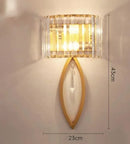 GobekUsa Gold Crystal Glass Wall Sconce Light Fixture for Luxury Bedroom Decor