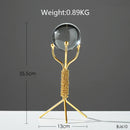 GobekUsa Crystal Ball Crafts: Nordic Light Luxury Modern Metal Décor for Home and TV Cabinet