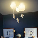 GobekUsa Bear LED Ceiling Chandelier: Cute PVC Ball Lampshade for Children's Room Decor