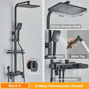 GobekUsa Digital Display Shower Faucet Rainfall Head Thermostatic Mixer Set