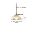 GobekUsa Japanese Style LED Pendant Lamp Copper Glass Hanging Light Fixtures