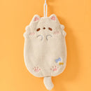 GobekUsa Cartoon Cat Kitchen Cleaning Towel: Absorbent Microfiber with Hanging Loop