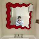 GobekUsa Cream Cloud Wave Mirror, Wall-hung for Bathroom & Bedroom Makeup Decor