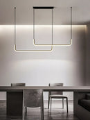 GobekUsa Black Gold Pendant Chandelier LED Ceiling Lamp for Modern Dining Room and Kitchen