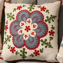 GobekUsa Ethnic Flower Elephant Pillowcase, Hand-Embroidered Boho Cushion Cover