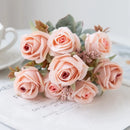 GobekUsa 8-Head 30cm Pink Peony Silk Bouquet Wedding Home Decoration Flower Wall