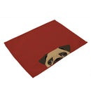 GobekUsa Dog Cat Pattern Cotton Linen Dining Table Mats 32*42cm