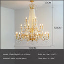 GobekUsa Gold Crystal Pearl Chandelier LED Pendant Lights Luxe Living Room Decor