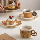 GobekUsa Creative Biscuit Ceramic Tableware Set for Snacks, Desserts, and Coffee