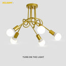 GobekUsa Gold Black Sputnik Chandelier Pendant Light for Living Room Bedroom Farmhouse