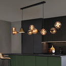 GobekUsa Black Gold Glass Chandelier LED Luxury Pendant Light