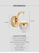GobekUsa Gold Crystal Bubble Wall Sconce Light for Home Bedroom Decor