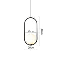 GobekUsa Black Metal Ring Pendant Lights Glass Ball LED Lighting Fixture