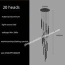 GobekUsa LED Chandelier Stairs Pendant Ceiling Lamp for Hotel Lobby Decor