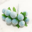 GobekUsa Blue Flower Cherry Stamen Berries Bundle for DIY Christmas Wedding Decor
