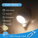 GobekUsa 360° Rotating Magnet Night Light USB Charging Wall Lamp for Bedroom Closet