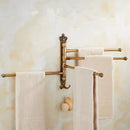 GobekUsa Antique Carved Swivel Towel Hanger, Wall Mounted Folding Towel Bar, Bathroom Towel Holder