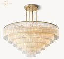 GobekUsa LED Amadeo Round Crystal Chandelier for Living and Dining Room Decor