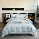 GobekUsa 100s Egyptian Cotton Embroidery King Queen Bedding Set with Duvet Cover
