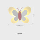 GobekUsa Butterfly LED Wall Lamp for Children's Room, Nordic Style Bedside Light