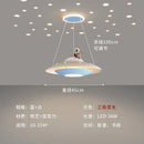 GobekUsa Cartoon Astronaut Chandelier UFO Ceiling Lamp for Kids Girl Boy Bedroom