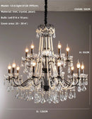 GobekUsa Black Crystal Chandelier Foyer Pendant Lights for Art Decor Luminarias
