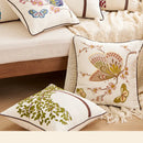 GobekUsa Butterfly Tree Embroidered Cushion Cover for Office Sofa & Home Decoration.
