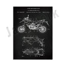 GobekUsa Dirt Bike Patent Blueprint Poster Canvas Wall Art