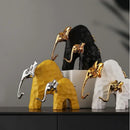 GobekUsa Elephant Mother-calf Golden Resin Sculpture Figurine
