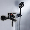 GobekUsa Black Finish Wall Mounted Bathroom Shower Faucet with Handheld Mixer