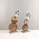 GobekUsa Crystal Guitar Sculpture Brown Glass Figurine for Home Decor