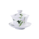 GobekUsa Blue & White Porcelain Gaiwan Tea Set Puer Tea Cups Soup Bowl with Lid