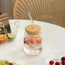 GobekUsa Glass Cup with Lip Straw for Coffee, Wine, Beer, Juice, and More