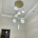 GobekUsa Crystal LED Stair Slinglight for Nordic Living Room, Villa, and Restaurant