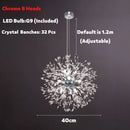 GobekUsa Dandelion Spark LED Chandelier – Modern Art Crystal Lamps for Home Decor