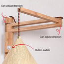 GobekUsa Japanese Style Wind Wall Lamp, Retractable Foldable Bedside Lamp