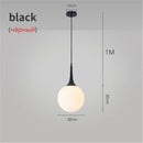 GobekUsa Glass Ball LED Pendant Lights for Modern Living Room, Black/White Horn Fixtures