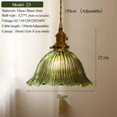 Nordic Green Glass Pendant Light With Brass Accents