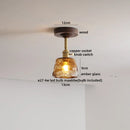 GobekUsa Amber Glass LED Ceiling Light Modern Wood Canopy Kids Room Fixture