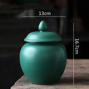 GobekUsa Green Ceramic Tea Caddy Jar: Airtight Porcelain Storage Container, Kitchen Decoration Bottle
