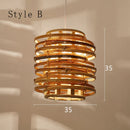 GobekUsa Bamboo Birdnest Pendant Light for Dining Room, Handmade Wicker Lamp for Kitchen Bar & Living Room