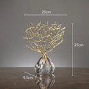 GobekUsa Coral Crystal Tree Glass Vase Metal Frame Resin Ocean Figurines, Home Decor