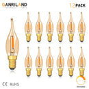 GobekUsa Amber Glass LED Candle Light Bulb 2200K Retro C22TG Candelabra Night Decor E12 E14