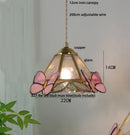 GobekUsa Butterfly Tiffany Glass Pendant Lamp Modern Nordic LED Hanging Light