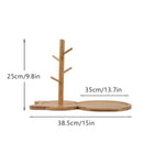 GobekUsa Cat Wooden Key Rack Holder Tray Tree Branch Hook Desktop Storage