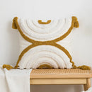 GobekUsa Boho Loop Tufted Tassel Pillow Cover - Ethnic Embroidered Decorative Cushion