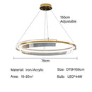 GobekUsa Gold Ring Chandelier LED Pendant Light Modern Hanging Lamp for Home Decoration