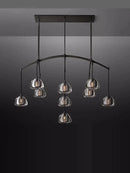 GobekUsa Black Brass Retro Crystal Copper LED Ceiling Pendant for Home Lighting